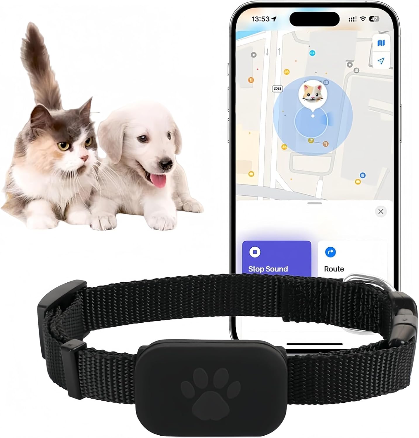 Smart Waterproof GPS Pet Tracker for Dogs & Cats
