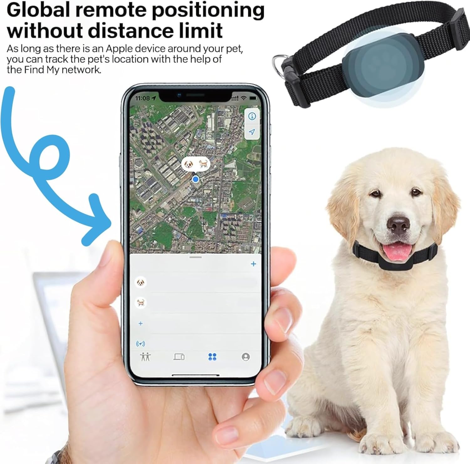 Smart Waterproof GPS Pet Tracker for Dogs & Cats