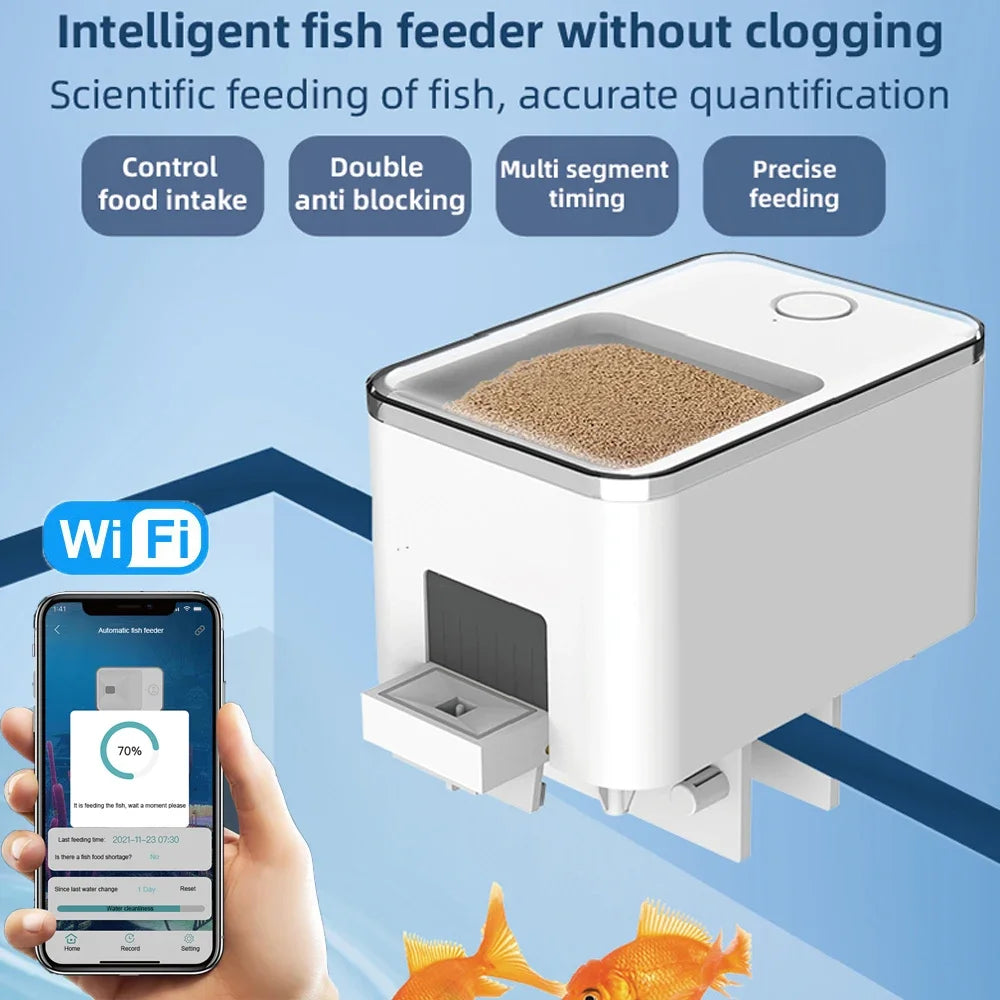 WiFi Smart Fish Feeder Timing, 100ML Large Capacity APP Control